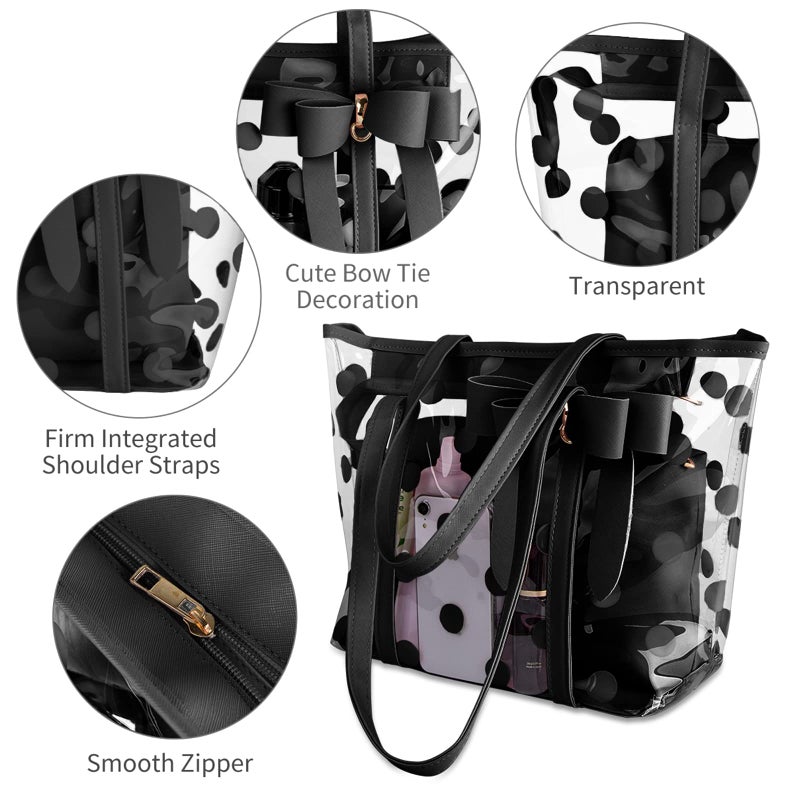 PG6 FF1 Women Waterproof Clear Tote Shoulder Bag Handbag Beach Shopping Bag Work Bag - Image 4